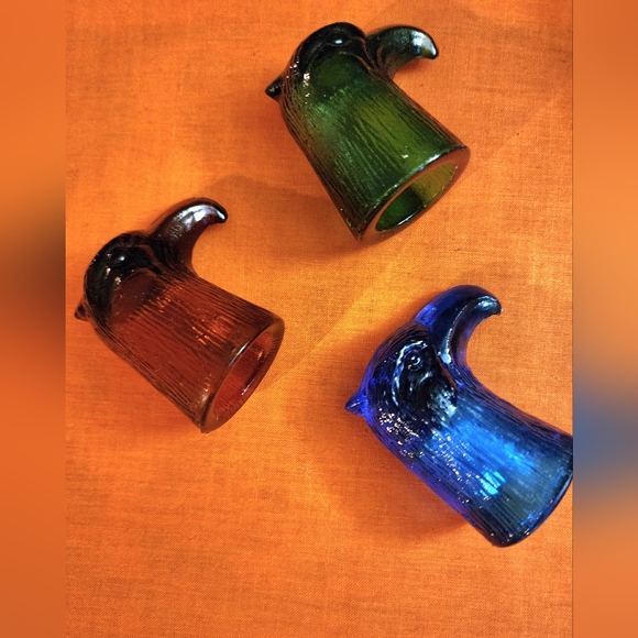 Vintage Glass Eagle Set, Decanter Shot Glass, MCM Barware - Picture 4 of 8